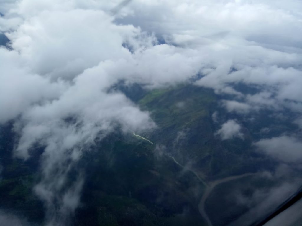 view from helicopter on way from simikot to hilsa
